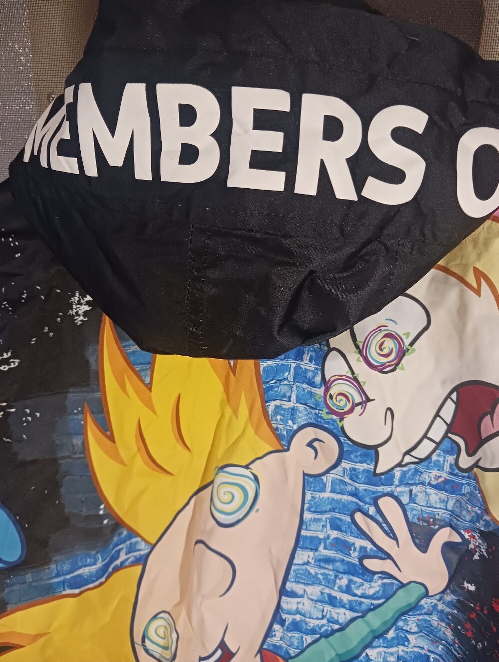 MEMBERS ONLY NICKELODEON Hey Arnold Cartoon Jacket Coat Mens Large - Picture 5 of 10